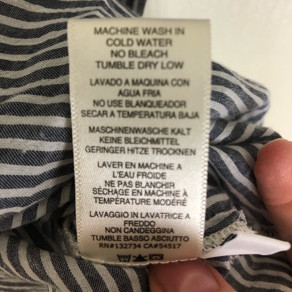 Cloth & Stone Striped Short Sleeve Button Down Blouse Women’s Size XS - Picture 8 of 8